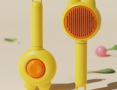 Gato que peina el peine especial con orejas de conejo para eliminar la aguja de pelo flotante