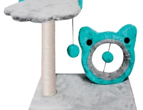 Rascador para gatos, juguete de dos niveles, rascador casero dulce con juguete para gatos