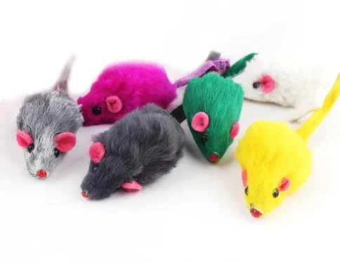 Pelota de conejo, ratón falso, juguetes para gatos, pluma, bola de arco iris