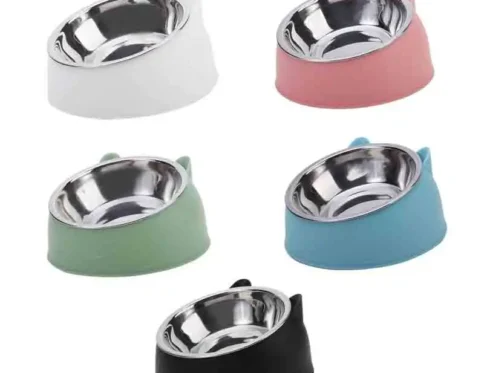 Cuenco para perros y gatos, base antideslizante elevada de 15 grados, comida para gatos