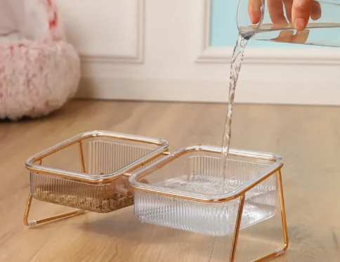 Cuenco para gatos, cuenco para gatos con patas altas, protección para el cuello inclinado, bebida para gatos