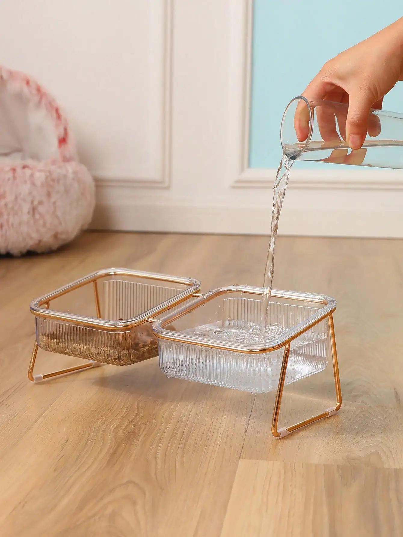 Cuenco para gatos, cuenco para gatos con patas altas, protección para el cuello inclinado, bebida para gatos