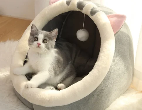 Tienda para mascotas, cama cueva para gatos, perros pequeños, tienda de campaña para gatos autocalentable, cama para gatos