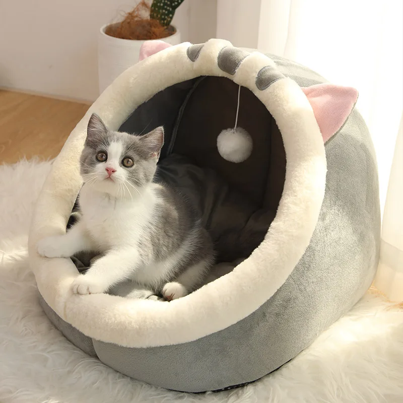 kf-S0dc662e409d4481484f4f2c3bbff228eu-Pet-Tent-Cave-Bed-for-Cats-Small-Dogs-Self-Warming-Cat-Tent-Bed-Cat-Hut-Comfortable