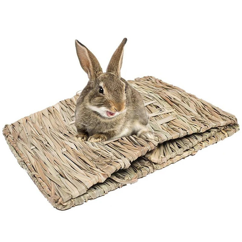 kf-S11340ce85f39486ea750723382418f346-Foldable-Woven-Rabbit-Cages-Pets-Hamster-Guinea-Pig-Bunny-Grass-Chew-Toy-Mat-House-Bed-Nests
