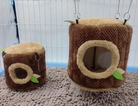 Hamaca con forma de tocón de árbol, casa para mascotas con animales pequeños