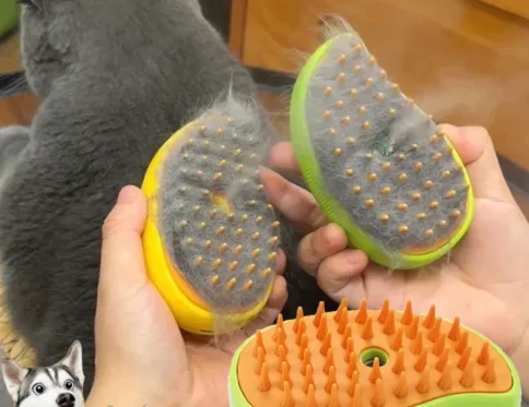 Rociador eléctrico con cepillo de vapor para masaje, herramienta de cuidado de mascotas