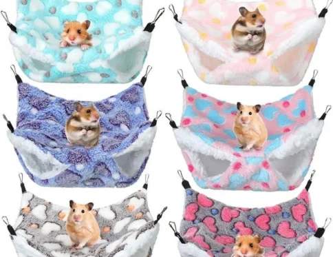 Hamaca para conejillo de indias, hamaca colgante para hámster y rata, doble capa