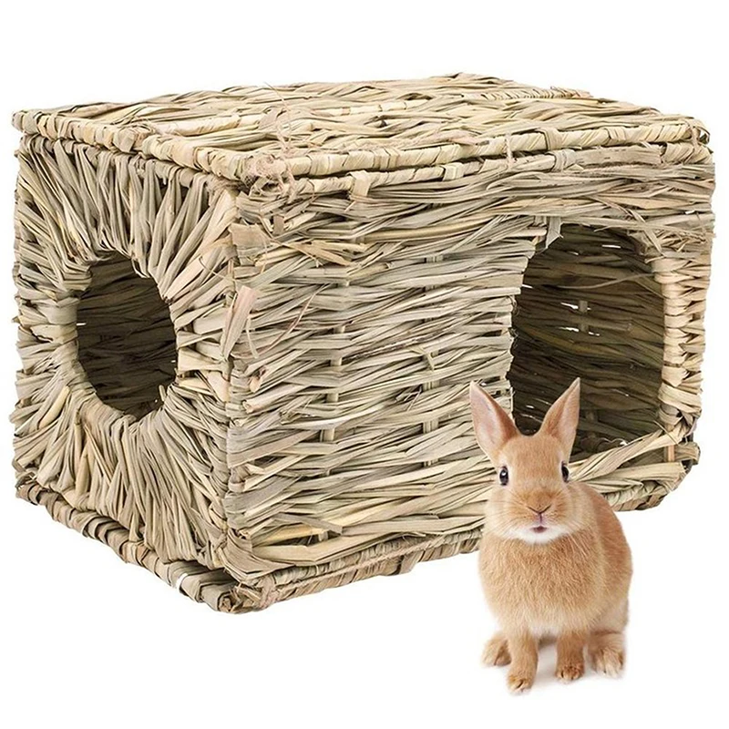 kf-S2365bfdb31b941528b56f365188fc6c5Q-Foldable-Woven-Rabbit-Cages-Pets-Hamster-Guinea-Pig-Bunny-Grass-Chew-Toy-Mat-House-Bed-Nests