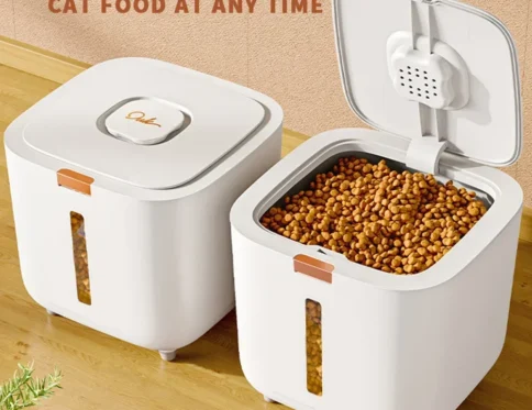 Barril de almacenamiento de alimentos para mascotas, barril de almacenamiento grande, comida sellada para gatos a prueba de humedad