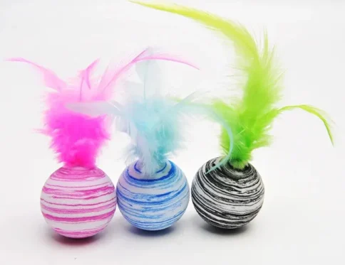 Juguete para gatos EVA pelota rayada interactiva