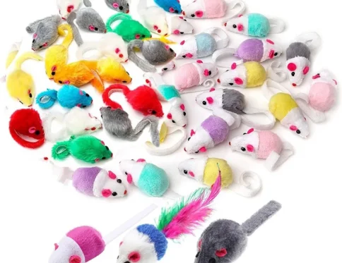 Juguetes de ratón de plumas de gato, ratón de peluche de imitación, juguetes de burla para gatos