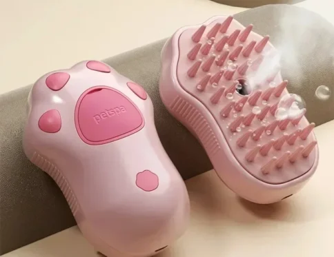 Cepillo para mascotas, cepillo de vapor para gatos, peine, cepillo para perros, pulverizador eléctrico