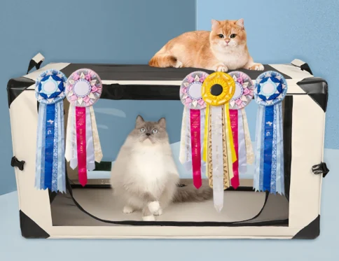 Jaula grande de carreras de gatos para exhibición y entrega de criadero plegable