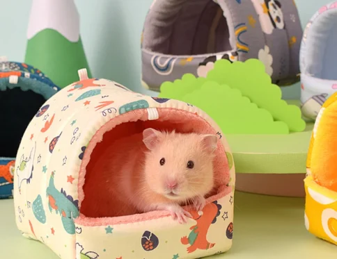 Mini jaula bonita para conejo, ardilla, estera de algodón cálida para invierno, conejillo de indias