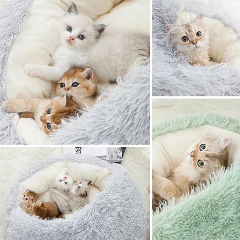kf-S6411f8cd07854fd4adac93761915af9bA-Winter-Plush-Pet-Cat-Bed-Round-Cat-Cushion-Cat-House-2-In-1-Warm-Cats-Basket