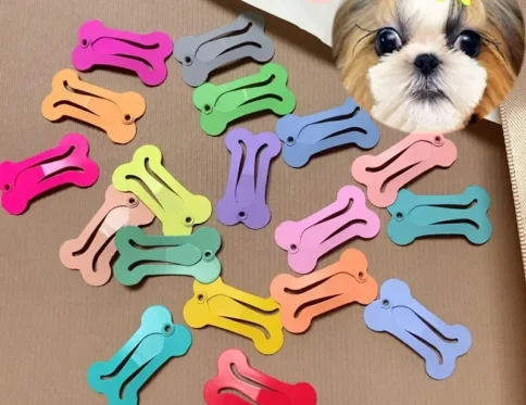 Conjunto de horquilla para perro, horquilla colorida con forma de hueso, mascota, cachorro, perros