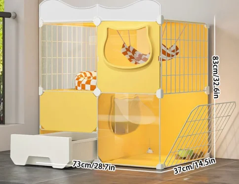 Jaula para gatos Caja de arena para gatos un hogar interior grande