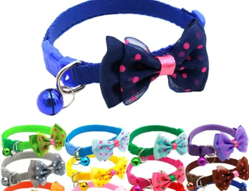 Collar para mascotas Collares para gatos duraderos ajustables Collar lindo para gatitos con lazo