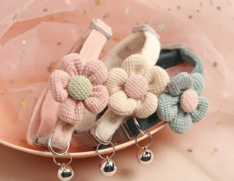1 pieza collar de gato con linda flor