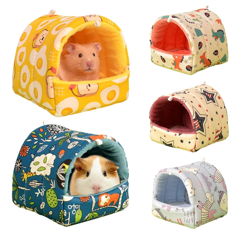 kf-S9201950465884487aebba6adeea4ce8fJ-Cute-Mini-Cage-Rabbit-Squirrel-Winter-Warm-Cotton-Mat-Guinea-Pig-Nest-Hamster-House-Small-Animal