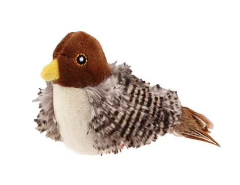 Juguetes interactivos para gatos, pájaros de simulación chirriantes eléctricos, gatos de peluche