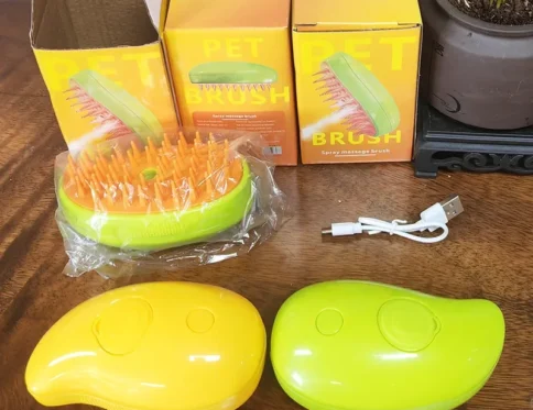 Pulverizador eléctrico con cepillo de vapor para masaje, herramienta de cuidado de mascotas