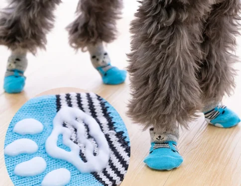 Calcetines para perros Zapatos impermeables Suelas antideslizantes Cubierta para pies antiarañazos