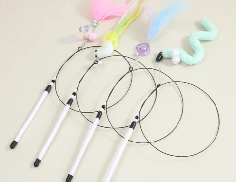 Palo de burla para gatos, poste telescópico interactivo