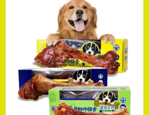 Bocadillos para perros, bocadillos crujientes para dientes con hueso de carne crujiente, tamaño grande