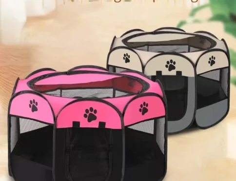 Bolígrafo octágono para mascotas, tienda para mascotas, tela Oxford, perro plegable prensil