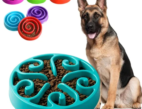 Cuenco de alimentación lenta para perros y mascotas, platos de alimentación más lentos, antideslizantes y divertidos