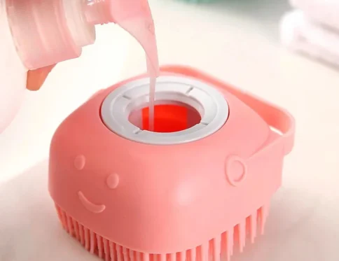 Baño Perro Baño Cepillo Masaje Guantes Suave Seguridad Peine de Silicona