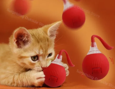 La bola automática inteligente del gato juega la bola rodante eléctrica
