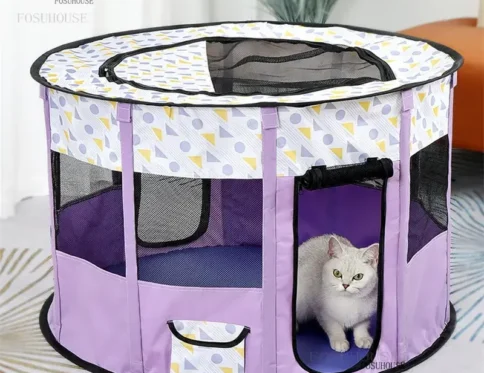 Jaulas para gatos al aire libre para el hogar, jaulas para gatos interiores portátiles plegables