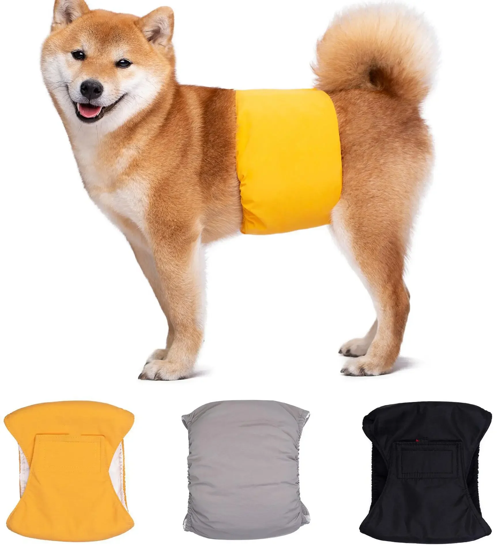 Pañales lavables para perros, machos, absorbentes, ajustables, para cachorros, perros grandes