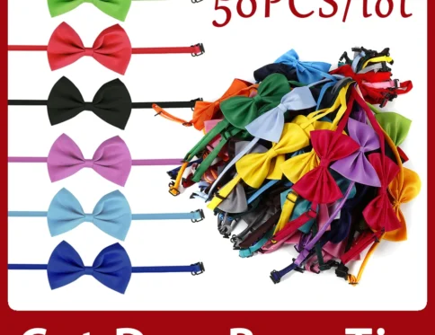 50 unids/lote de pajaritas ajustables para perros y gatos