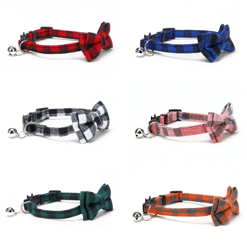 kf-Sefbd6ce352884ef9a98809d1bc07b386z-Pet-Breakaway-Cat-Collar-Bow-Tie-and-Bell-Cute-Plaid-Christmas-Red-Elastic-Adjustable-Dog-Collar