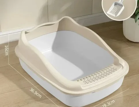 Caja de arena para gatos, caja de arena para mascotas de tamaño pequeño para inodoro antisalpicaduras para gatos