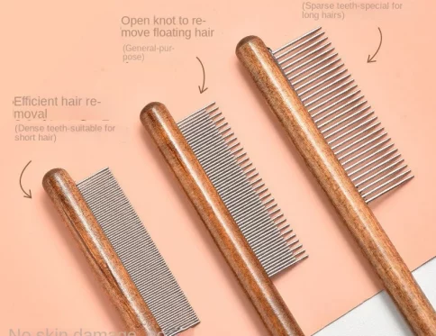 Peine de Acero Inoxidable para Mascotas, Removedor de Pelo