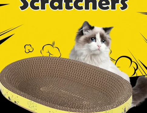 Rascador ecológico de papel corrugado en forma de cuenco