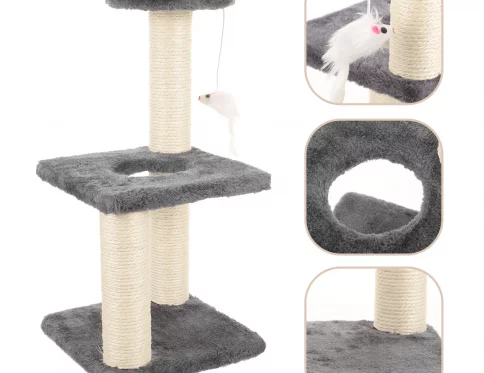 Marco de escalada con rascador vertical, torre para gatos