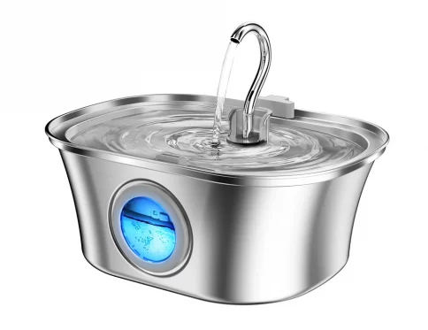 Bebedero ultrasilencioso de acero inoxidable para mascotas, 3,2 L