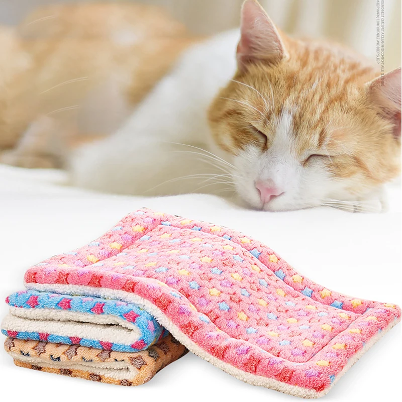 Manta de invierno para gatos y perros, cojín cálido y grueso