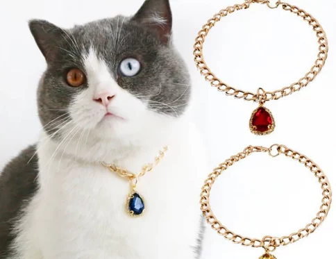 Collar de diamantes de lujo para mascotas, decoración de cristal para cachorros y gatos, accesorios brillantes