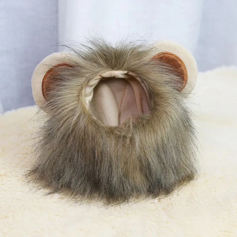 Sombrero de melena de león, disfraz divertido para gatos