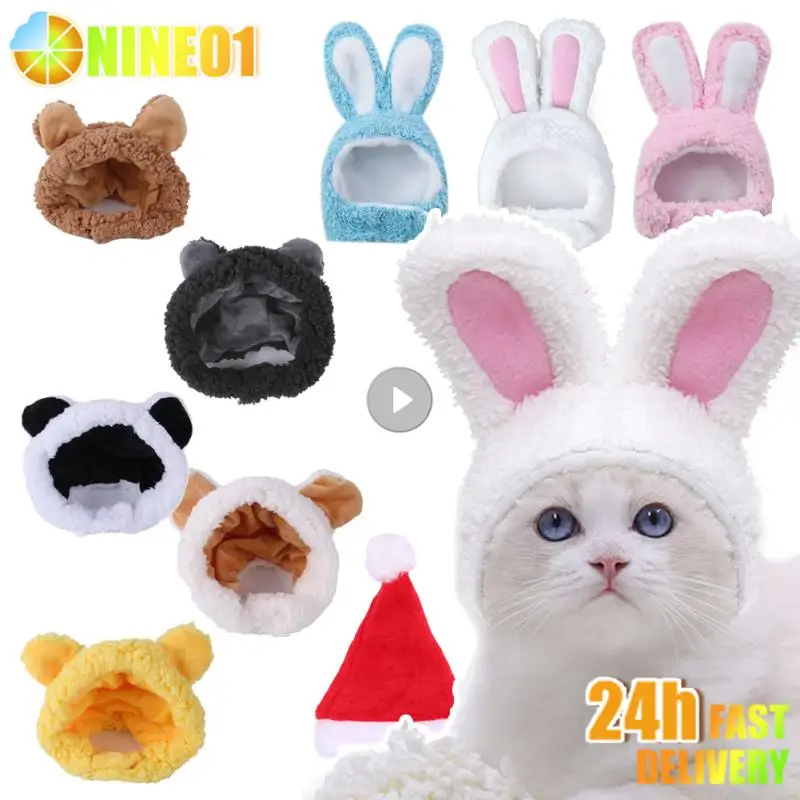 Sombrero de oso o conejo para gatos, cálido y cómodo