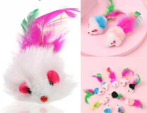 Juego de 10 ratones de juguete para gatos, sonajero interactivo con hierba gatera, colores surtidos